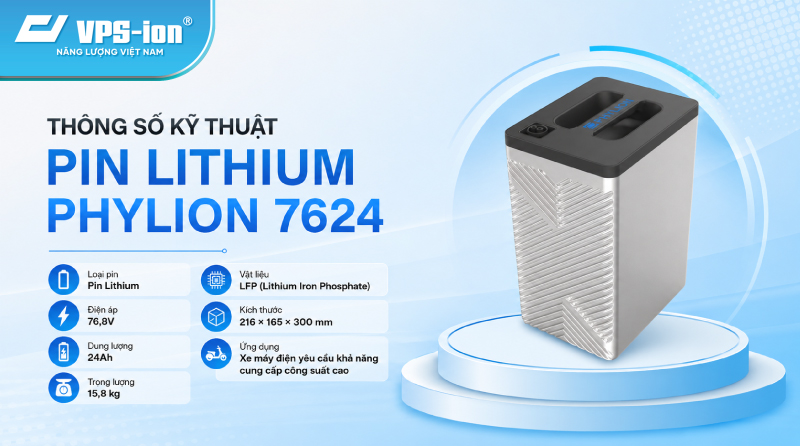 Thông Số Kỹ Thuật Pin Lithium Phylion 7624