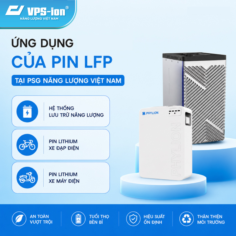 Ứng dụng của pin LFP tại PSG Năng Lượng Việt Nam