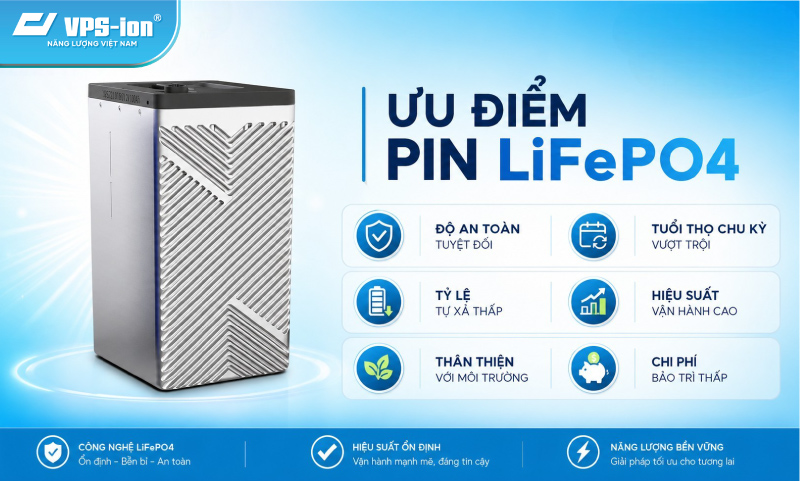 Những ưu điểm Pin Lithium LiFePO4