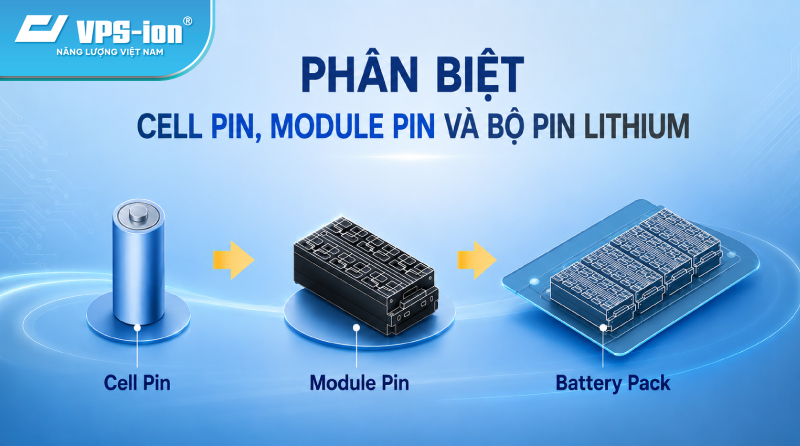 Phân Biệt Cell Pin, Module Pin Và Bộ Pin Lithium: Hiểu Đúng Cấu Tạo Hệ Thống Pin